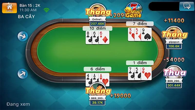 Cách tính điểm trong game bài cào